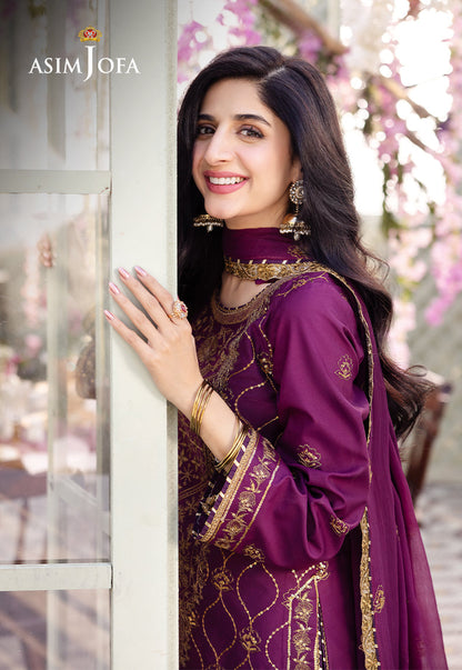 AJCFP-07 EMBROIDERED JUMBO SILK STITCHED 3 PCS