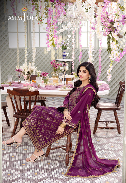 AJCFP-07 EMBROIDERED JUMBO SILK STITCHED 3 PCS