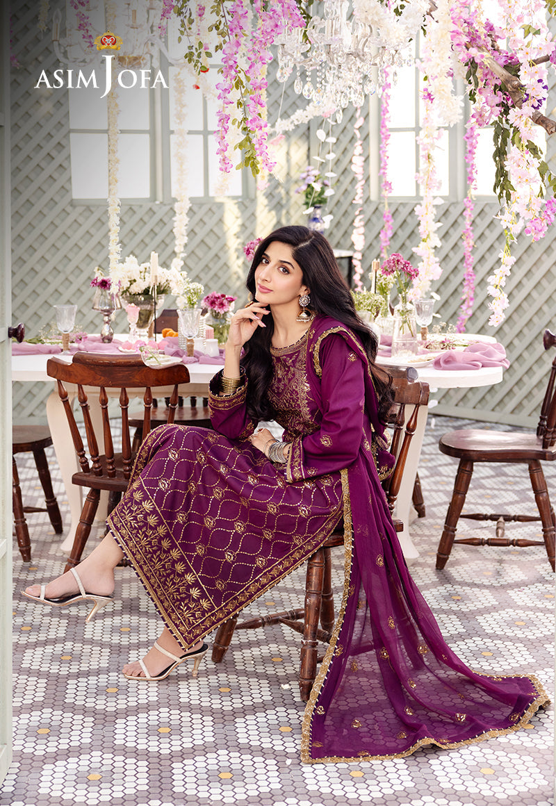 AJCFP-07 EMBROIDERED JUMBO SILK STITCHED 3 PCS