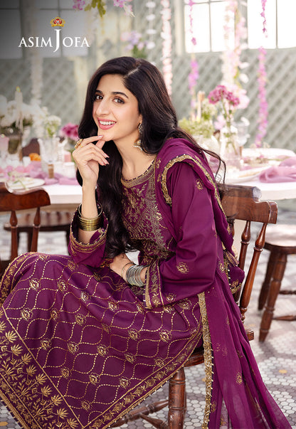 AJCFP-07 EMBROIDERED JUMBO SILK STITCHED 3 PCS