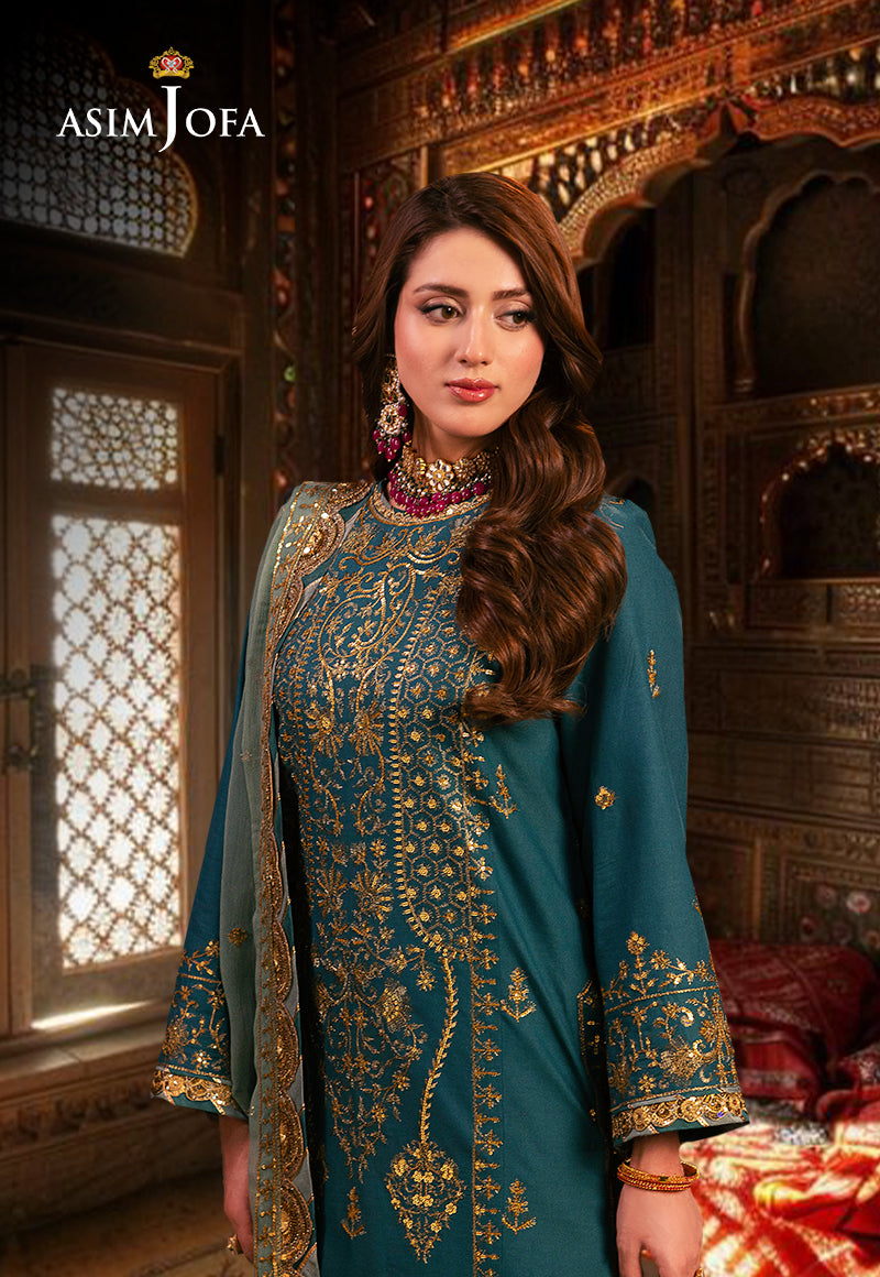 AJKK-27 EMBROIDERED TWISTED SILK 3 PCS