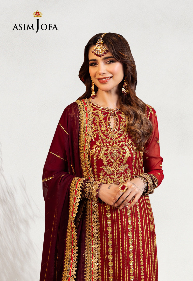 AJCD-28 EMBROIDERED CHIFFON 3 PCS