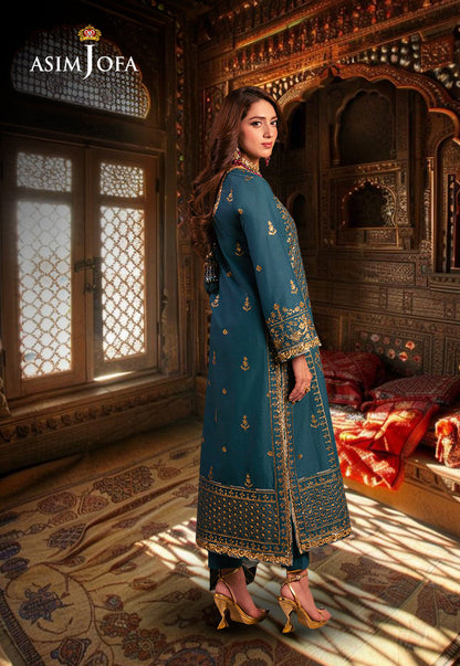 AJKK-27 EMBROIDERED TWISTED SILK 3 PCS