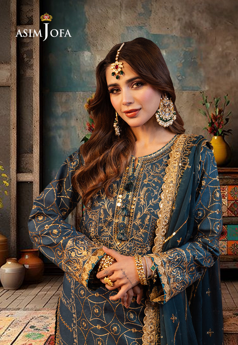 AJCD-01 EMBROIDERED TWISTED SILK 3 PCS