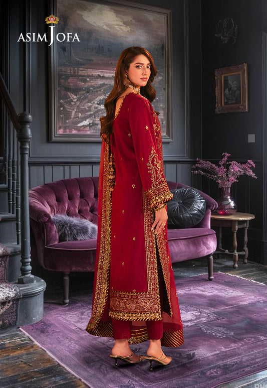AJKK-19 EMBROIDERED TWISTED SILK 3 PCS