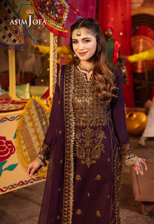 AJCDP-23 EMBROIDERED TWISTED SILK STITCHED 3 PCS