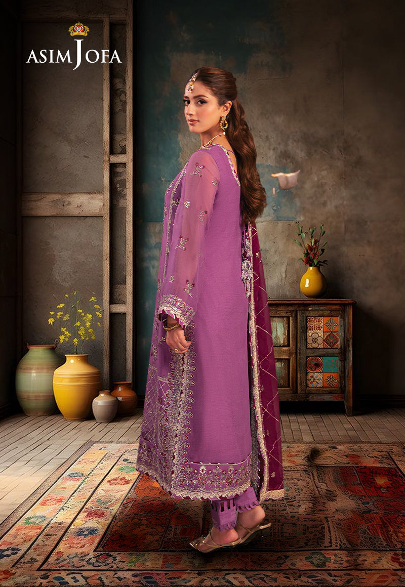 AJKK-28 EMBROIDERED CHIFFON 3 PCS