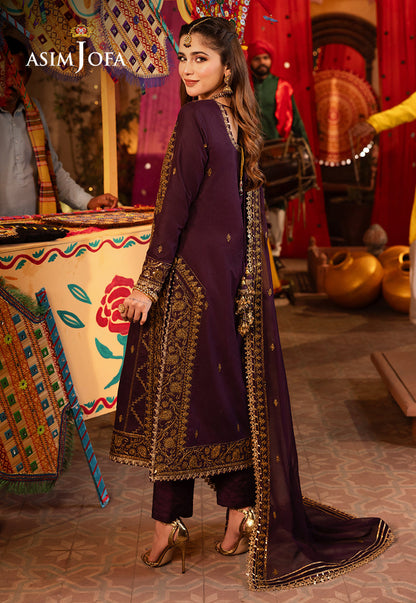 AJCDP-23 EMBROIDERED TWISTED SILK STITCHED 3 PCS