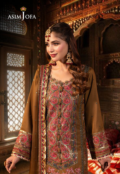 AJCD-08 EMBROIDERED TWISTED SILK 3 PCS