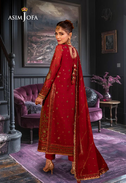 AJCDP-13 EMBROIDERED CHIFFON STITCHED 3 PCS