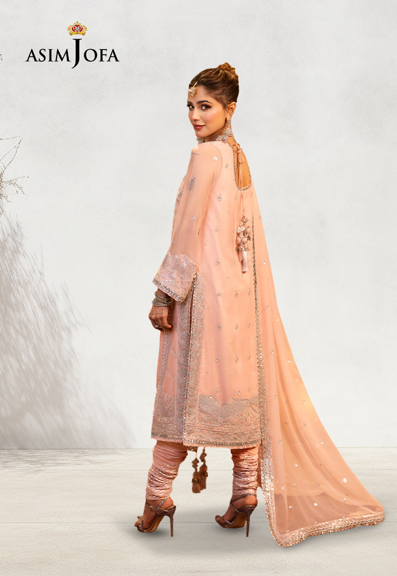 AJCDP-14 EMBROIDERED CHIFFON STITCHED 3 PCS