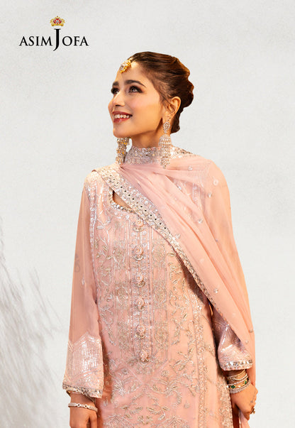 AJCDP-14 EMBROIDERED CHIFFON STITCHED 3 PCS