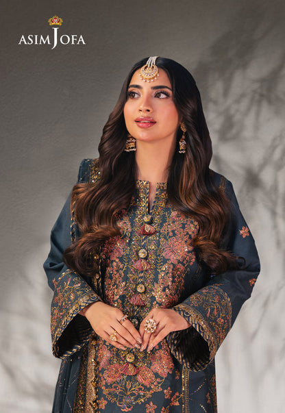 AJKK-09 EMBROIDERED TWISTED SILK 3 PCS