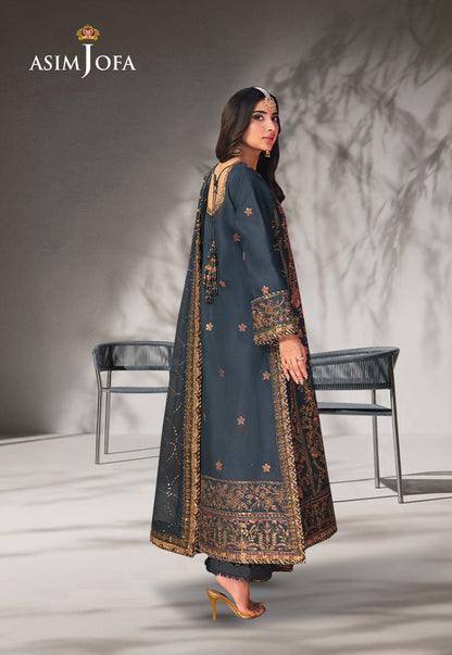 AJKK-09 EMBROIDERED TWISTED SILK 3 PCS