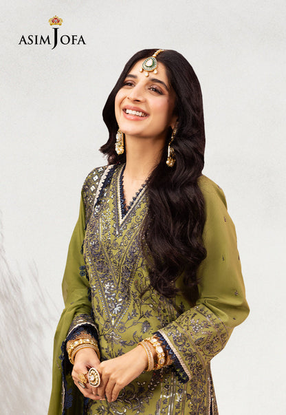 AJCD-10 EMBROIDERED TWISTED SILK 3 PCS