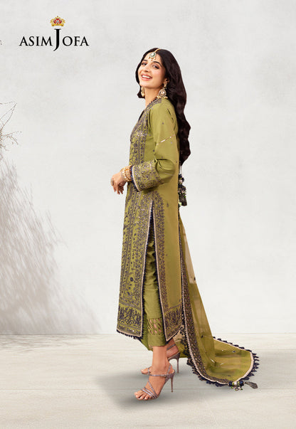 AJCD-10 EMBROIDERED TWISTED SILK 3 PCS