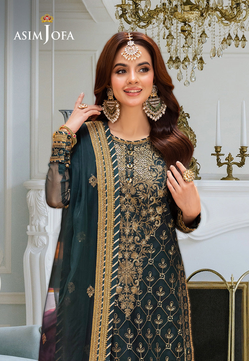 AJEM-25 EMBROIDERED ORGANZA 3 PCS