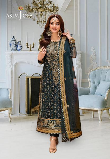 AJEM-25 EMBROIDERED ORGANZA 3 PCS