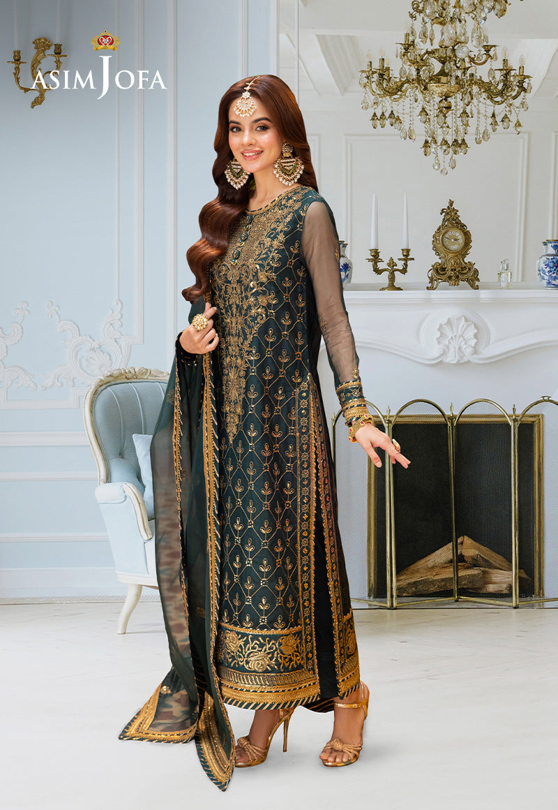 AJEM-25 EMBROIDERED ORGANZA 3 PCS