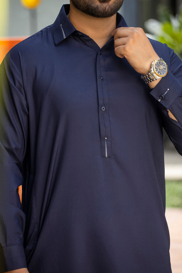 Latest Navy Blue Design Shalwar Kameez Pakistan