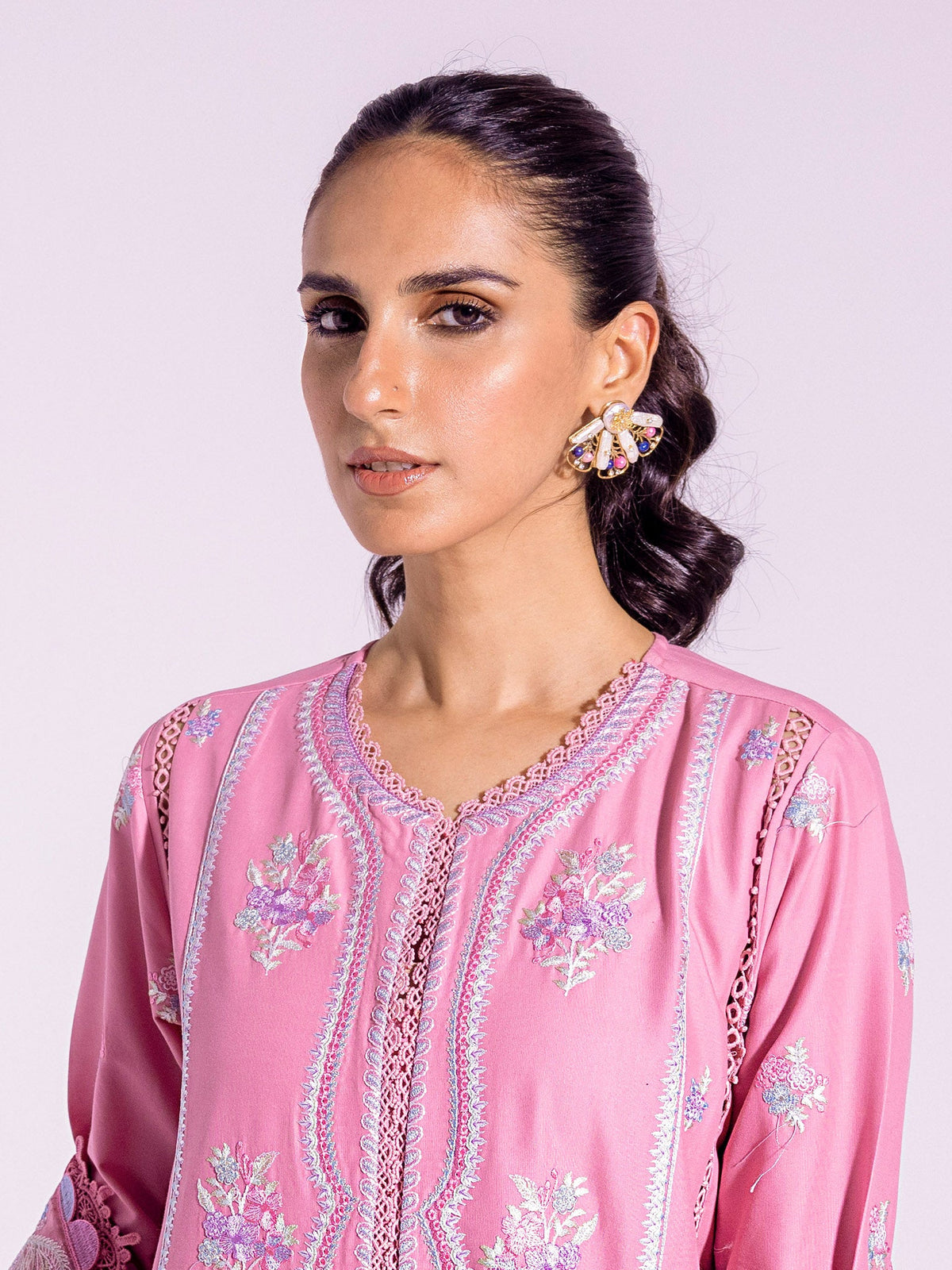 Pink Palm Earrings