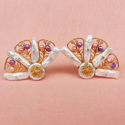 Pink Palm Earrings