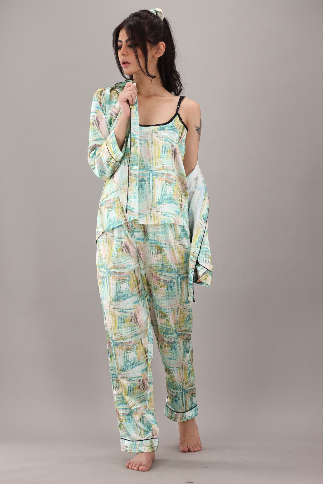 Eshaal Omani Twilight Comfort Nightwear â€“ Luxurious Fabric for Restful Sleep Silky Finish Night Dress For Women and Girls 7 Piece Night Wear Women's Pajama Sets