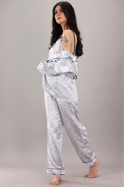 Eshaal Omani Serenity Nightwear â€“ Plush & Premium Sleepwear Silky Finish Night Dress For Women and Girls 7 Piece Night Wear Women's Pajama Sets