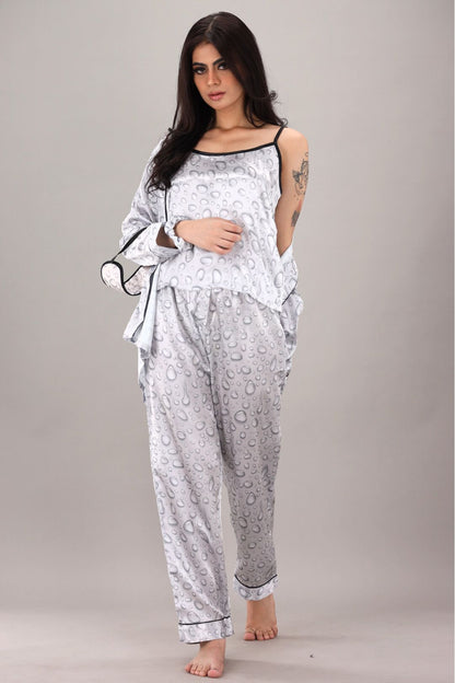 Eshaal Omani Serenity Nightwear â€“ Plush & Premium Sleepwear Silky Finish Night Dress For Women and Girls 7 Piece Night Wear Women's Pajama Sets