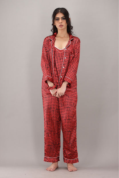 Eshaal Omani Chic Nightwear Collection â€“ Perfect Blend of Comfort & Fashion Silky Finish Night Dress For Women and Girls 7 Piece Night Wear Women's Pajama Sets