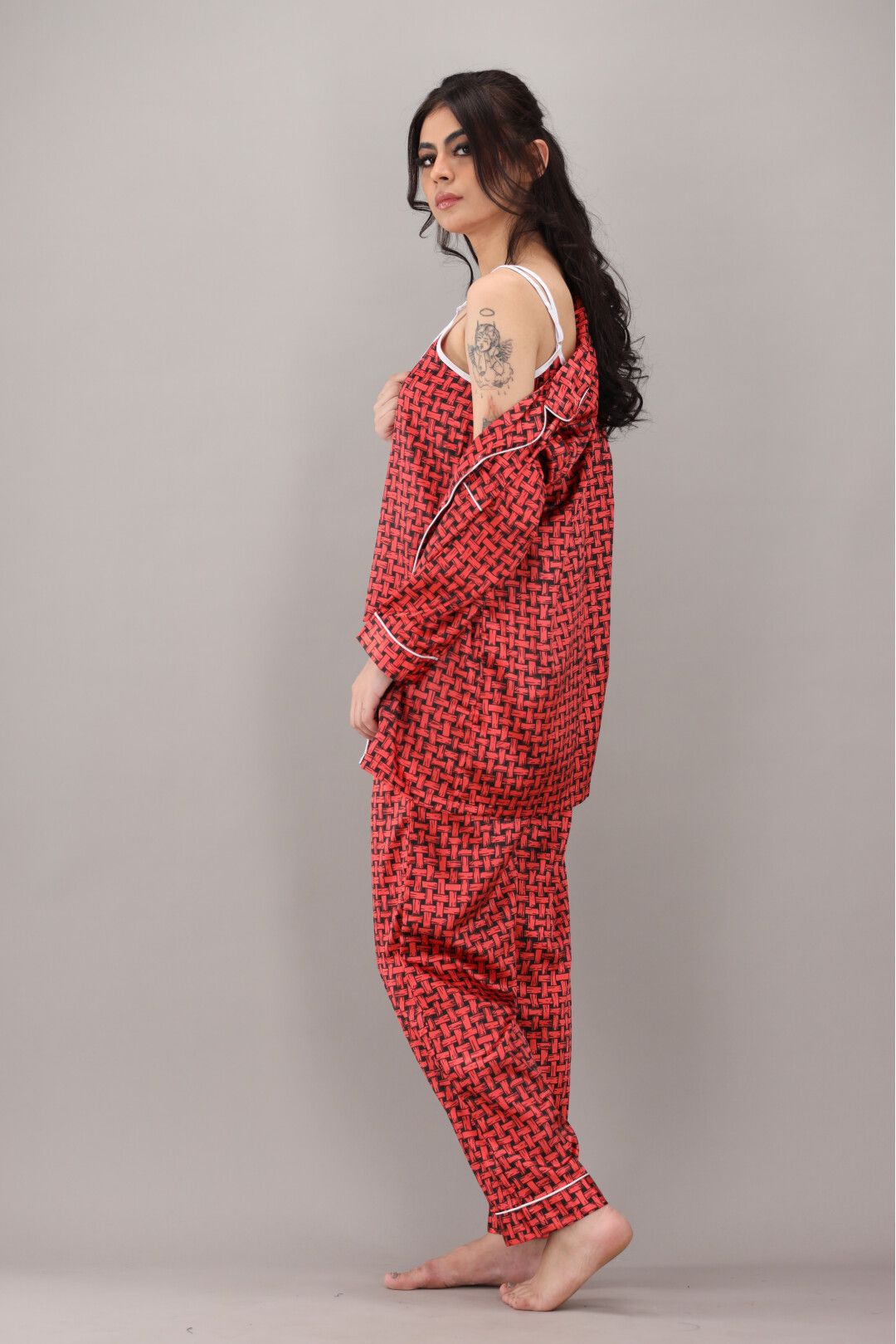 Eshaal Omani Chic Nightwear Collection â€“ Perfect Blend of Comfort & Fashion Silky Finish Night Dress For Women and Girls 7 Piece Night Wear Women's Pajama Sets