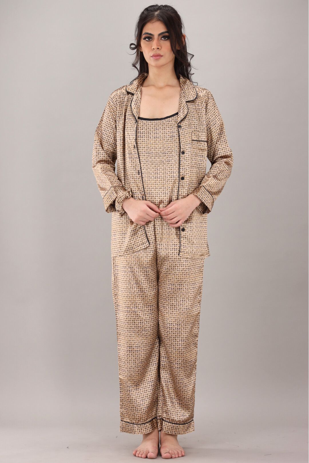 Eshaal Omani Relaxation Nightwear â€“ Stylish & Soft for Sweet Dreams Silky Finish Night Dress For Women and Girls 7 Piece Night Wear Women's Pajama Sets