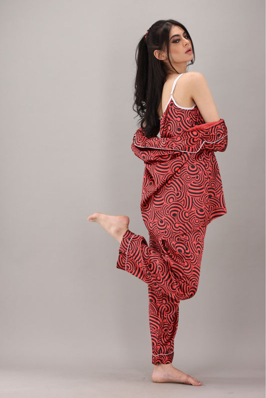 Eshaal Omani Dreams Nightwear â€“ Ultimate Comfort for Restful Nights Silky Finish Night Dress For Women and Girls 7 Piece Night Wear Women's Pajama Sets