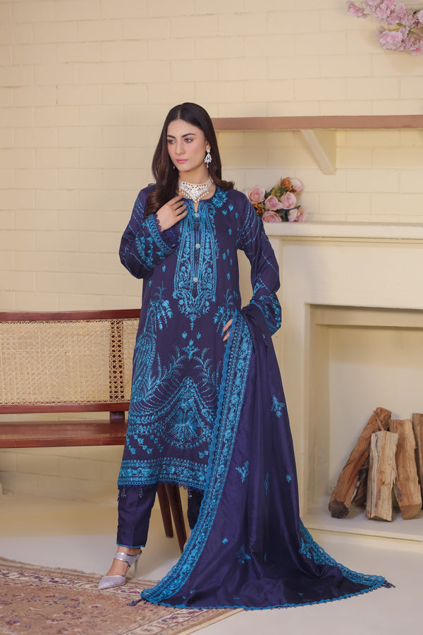 LWSU-25FE305 Embroidered Raw Silk