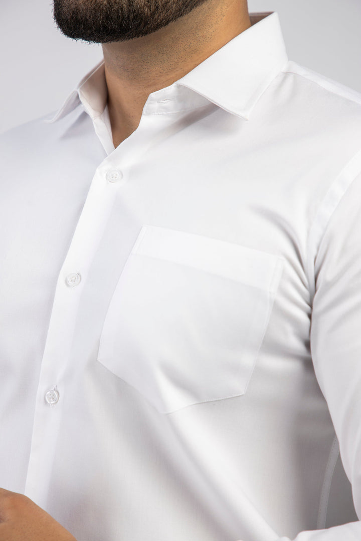 Latest White Formal Shirt Pure Cotton Regular Fit Pakistan