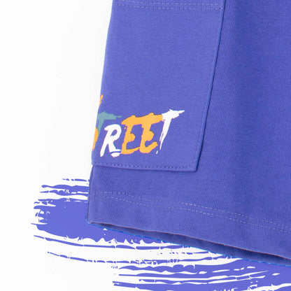 C.A Baby Boy Blue Print Jersey Shorts