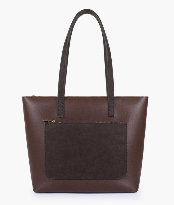 RTW Creation - Dark Brown front pocket tote bag