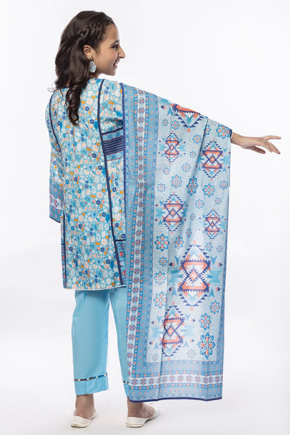3PCS Digital Printed Lawn Shirt, Dupatta & Cotton Trouser SKU: SFRK-004