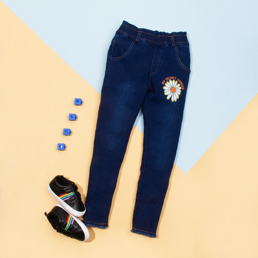 Baby Girl Navy Blue Denim Pant My Secret Garden