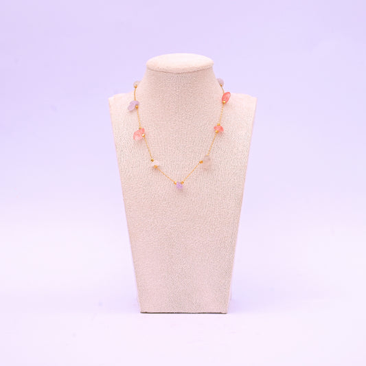 Uncut Beauty Necklace Fluorite (Pink, White and Green)