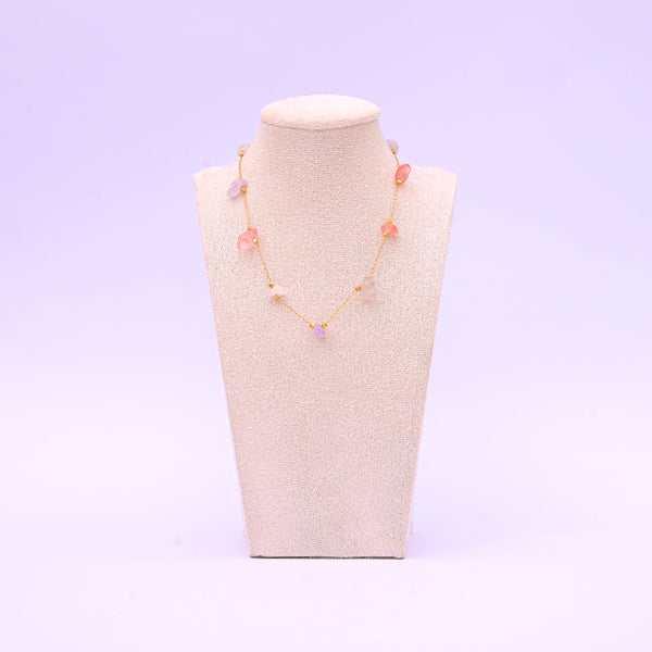 Uncut Beauty Necklace Fluorite (Pink, White and Green)
