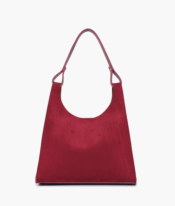 RTW Creation - Burgundy suede hobo tote bag