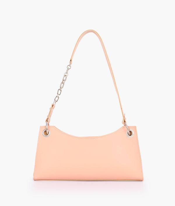 RTW Creation - Peach elongated chain handle purse