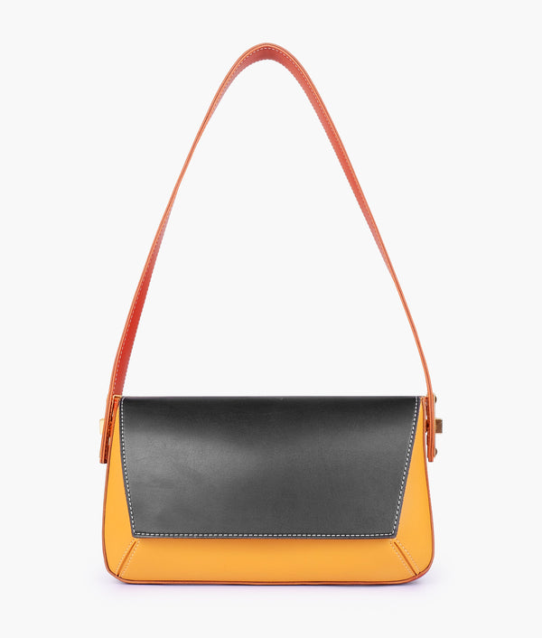 RTW Creation - Autumn color-blocking mini flap bag