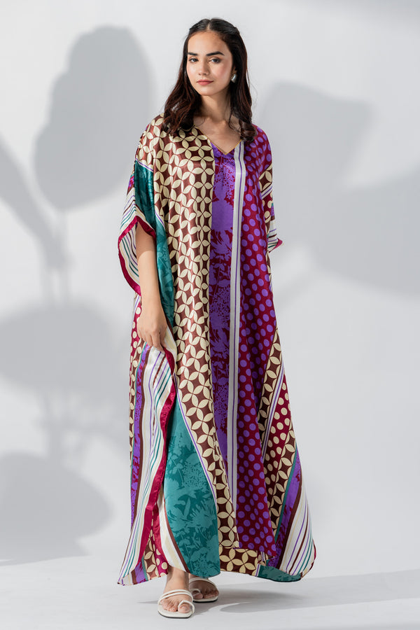 Valerie Women MULTI PRINT Caftan Lounge Wear / Nightwear-VL-CAF-MUL-02