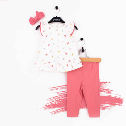 Baby Girl 3 Piece Set Butterflies Print