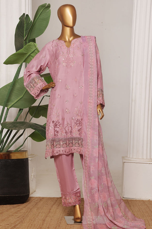 Bin Saeed Stitched 3 Piece Luxury Collection'2025-OWCS-2305-Pink