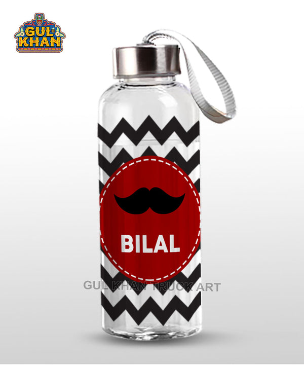 Printed Glass Bottle Customized Moustache Design