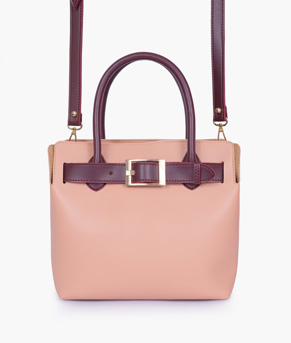 RTW Creation - Peach handbag with front buckle