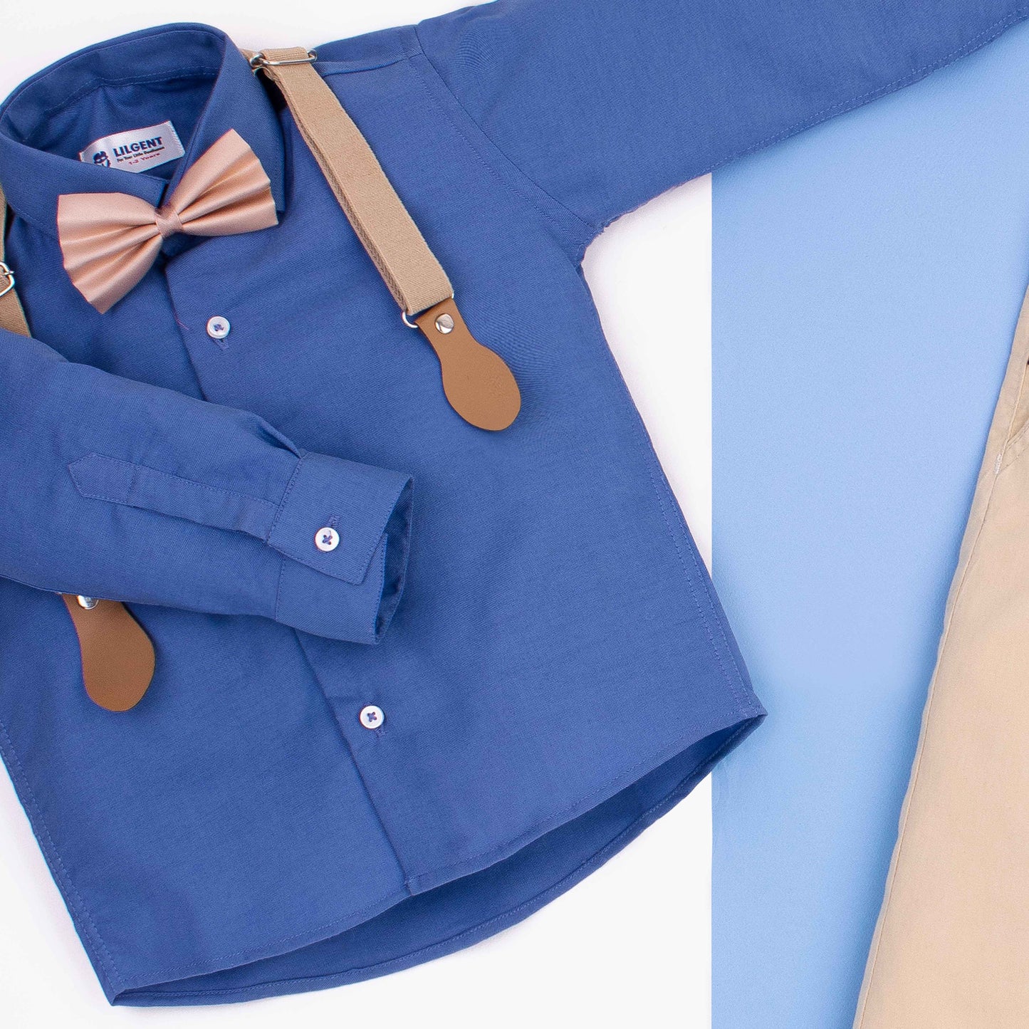 Baby Boy 4 Piece Set Blue / Skin Formal Set